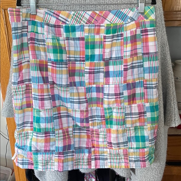 Talbots Skirt Women Size 16 Multicolored Madras Plaid Cotton Lined - Picture 8 of 8